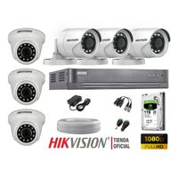 Kit 6 Cámaras Seguridad Hikvision Full Hd 1080P + Disco 1Tb Completo