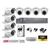 Kit 8 Cámaras Seguridad Hikvision Hd 720P + Disco 2Tb Completo P2P
