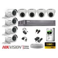 Kit 8 Cámaras Seguridad Hikvision Full Hd 1080P + Disco 1Tb Completo