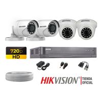 Kit 4 Cámaras Seguridad Hikvision Hd 720P + Cable Hdmi Vigilancia P2P