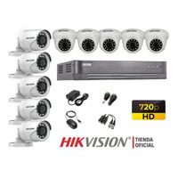 Kit 10 Cámaras Seguridad Hikvision Hd 720P + Cable Hdmi Oferta P2P