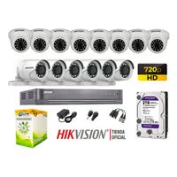 Kit 14 Cámaras Seguridad Hikvision Hd 720P + Disco 2Tb Completo P2P