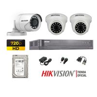 Kit 3 Cámaras Seguridad Hikvision Hd 720P + Disco 500Gb Oferta P2P