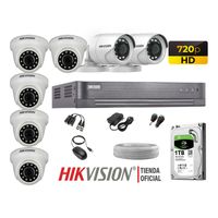 Kit 7 Cámaras Seguridad Hikvision Hd 720P + Disco 1Tb Completo P2P