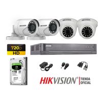 Kit 4 Cámaras Seguridad Hikvision Hd 720P + Disco 1Tb Oferta P2P Hdmi