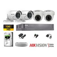 Kit 4 Cámaras Seguridad Hikvision Hd 720P + Disco 1Tb Completo P2P