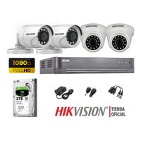 Kit 4 Cámaras Seguridad Hikvision Full Hd 1080P + Disco 2Tb Oferta P2P