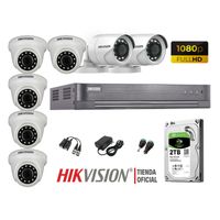 Kit 7 Cámaras Seguridad Hikvision Full Hd 1080P + Disco 2Tb Oferta P2P