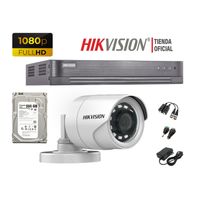 Kit 1 Cámara Seguridad Hikvision Full Hd 1080P + Disco 500Gb Oferta