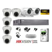 Kit 7 Cámaras Seguridad Hikvision Full Hd 1080P + Disco 1Tb Completo