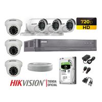 Kit 6 Cámaras Seguridad Hikvision Hd 720P + Disco 1Tb Completo P2P