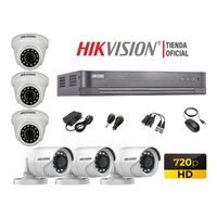 Kit 6 Cámaras Seguridad Hikvision Hd 720P + Cable Hdmi Oferta P2P