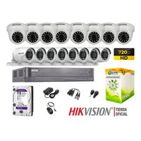 Kit 16 Cámaras Seguridad Hikvision Hd 720P + Disco 1Tb Completo P2P