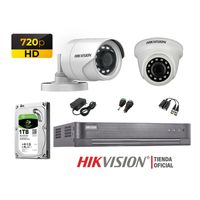Kit 2 Cámaras Seguridad Hikvision Hd 720P + Disco 1Tb Oferta P2P Hdmi