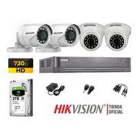 Kit 4 Cámaras Seguridad Hikvision Hd 720P + Disco 2Tb Oferta P2P Hdmi