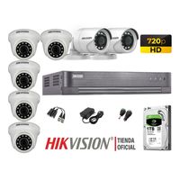 Kit 7 Cámaras Seguridad Hikvision Hd 720P + Disco 1Tb Oferta P2P Hdmi