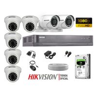 Kit 7 Cámaras Seguridad Hikvision Full Hd 1080P + Disco 2Tb Completo