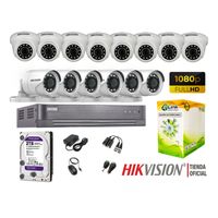 Kit 14 Cámaras Seguridad Hikvision Full Hd 1080P + Disco 2Tb Completo