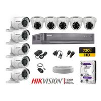 Kit 10 Cámaras Seguridad Hikvision Hd 720P + Disco 1Tb Completo P2P