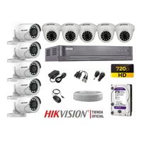 Kit 10 Cámaras Seguridad Hikvision Hd 720P + Disco 2Tb Completo P2P