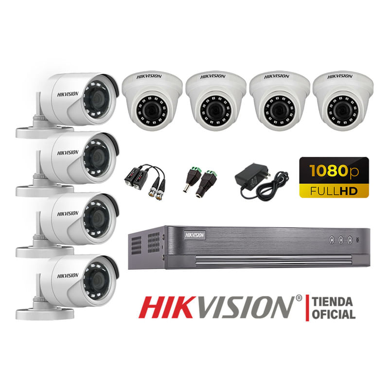 Kit 8 Cámaras Seguridad Hikvision Full Hd 1080P + Cable Hdmi Oferta
