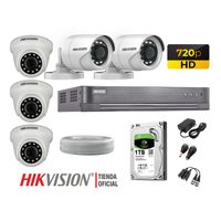 Kit 5 Cámaras Seguridad Hikvision Hd 720P + Disco 1Tb Completo P2P