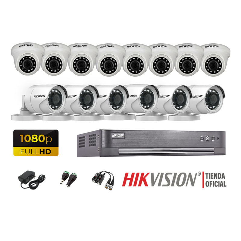 Kit 14 Cámaras Seguridad Hikvision Full Hd 1080P + Cable Hdmi Oferta