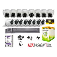 Kit 16 Cámaras Seguridad Hikvision Hd 720P + Disco 2Tb Completo P2P