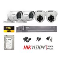 Kit 4 Cámaras Seguridad Hikvision Hd 720P + Disco 500Gb Oferta P2P