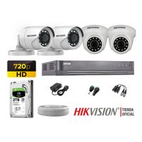 Kit 4 Cámaras Seguridad Hikvision Hd 720P + Disco 2Tb Completo P2P