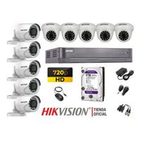 Kit 10 Cámaras Seguridad Hikvision Hd 720P + Disco 1Tb Oferta P2P Hdmi