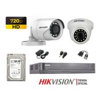 Kit 2 Cámaras Seguridad Hikvision Hd 720P + Disco 500Gb Oferta P2P