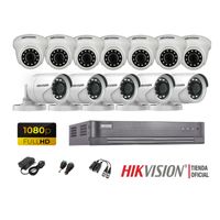 Kit 12 Cámaras Seguridad Hikvision Full Hd 720 + Cable Hdmi Oferta P2P