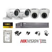 Kit 4 Cámaras Seguridad Hikvision Full Hd 1080P + Disco 500Gb Oferta