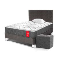 Dormitorio Su Majestad 1.5 Plazas + Puff Acero