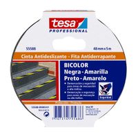 Cinta Antideslizante Negro - Amarillo  5m x 48mm Tesa