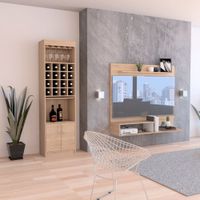 Panel de TV 55"" + Bar Kava - Rovere / Blanco