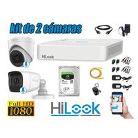 KIT 2 CÁMARAS SEGURIDAD FULL HD 2 CÁMARAS AUDIO INCORPORADO + DISCO 1TB