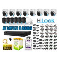 KIT 14 CÁMARAS SEGURIDAD AUDIO INCORPORADO FULL HD + DISCO 1TB