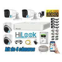 KIT 4 CÁMARAS SEGURIDAD AUDIO INCORPORADO FULL HD + DISCO 2TB