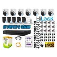 KIT 12 CÁMARAS SEGURIDAD AUDIO INCORPORADO FULL HD + DISCO 1TB