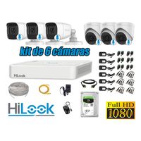 KIT 6 CÁMARAS SEGURIDAD AUDIO INCORPORADO FULL HD + DISCO 1TB