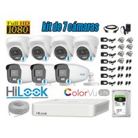 CÁMARAS SEGURIDAD KIT 7 FULL HD HILOOK  COLORVU LITE NOCHE COLOR 1TB
