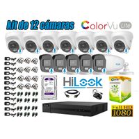 CÁMARAS SEGURIDAD KIT 12 FULL HD HILOOK COLORVU LITE NOCHE COLOR 1TB