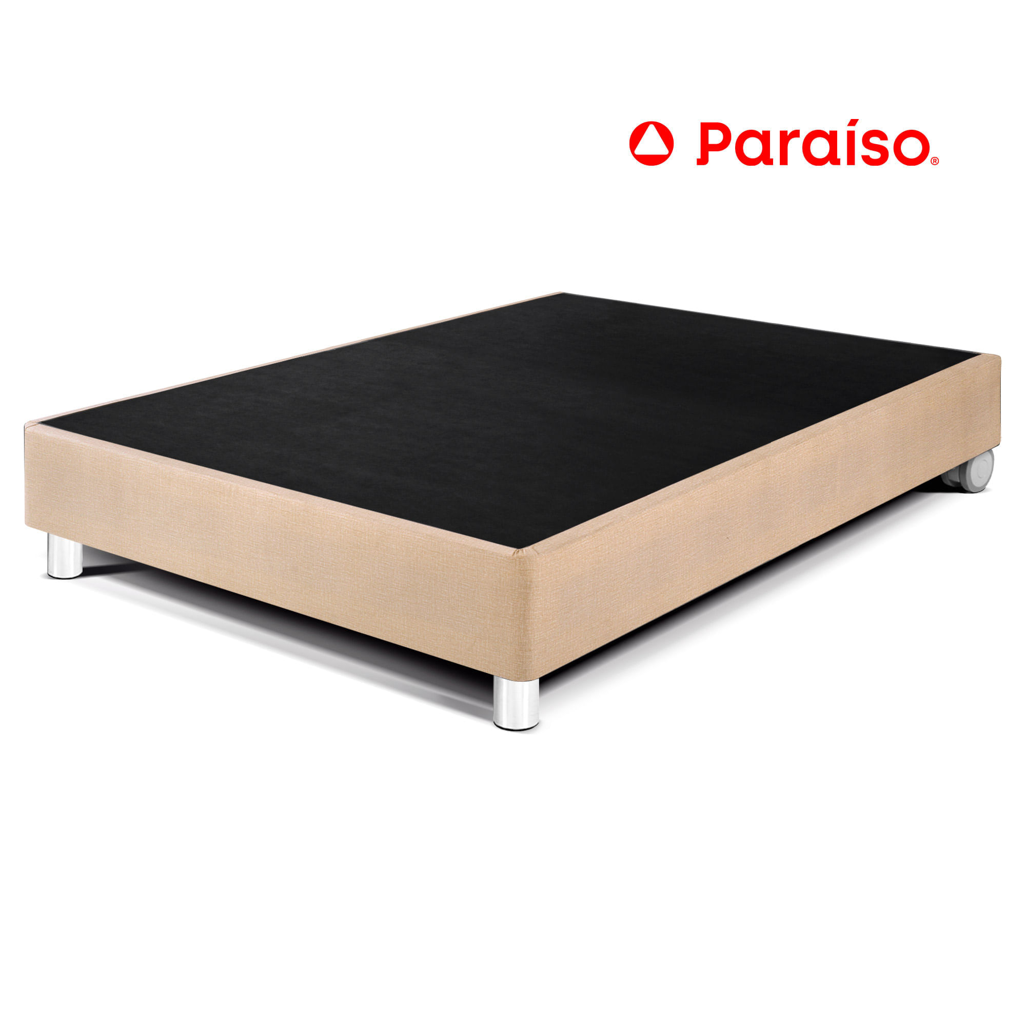 Cama Box Tarima PARAISO Premium 1.5 Plazas Champagne