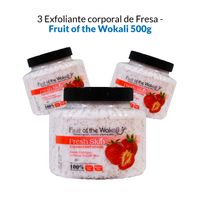 3 Exfoliante corporal de Fresa - Fruit of the Wokali 500g