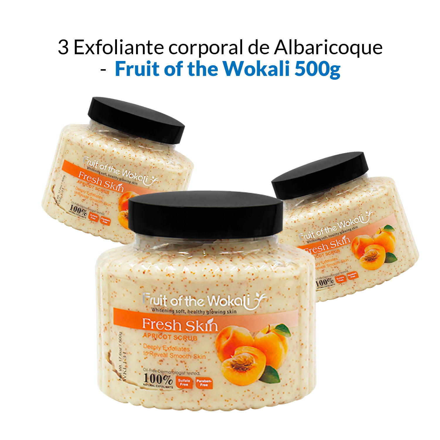 3 Exfoliante corporal de Albaricoque - Fruit of the Wokali 500g