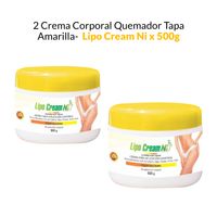 2 Crema Corporal Quemador Tapa Amarilla - Lipo Cream Ni x 500g