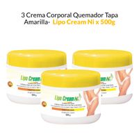 3 Crema Corporal Quemador Tapa Amarilla - Lipo Cream Ni x 500g
