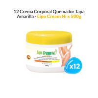 12 Cremas Corporal Quemador Tapa Amarilla - Lipo Cream Ni x 500g